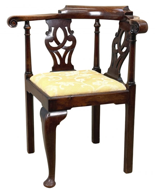 Georgian 18th Century Walnut Corner Armchair