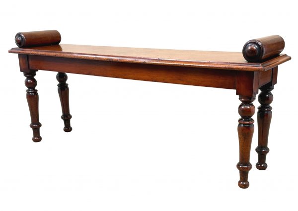 Mid 19th Century Mahogany Window Seat Hall Bench