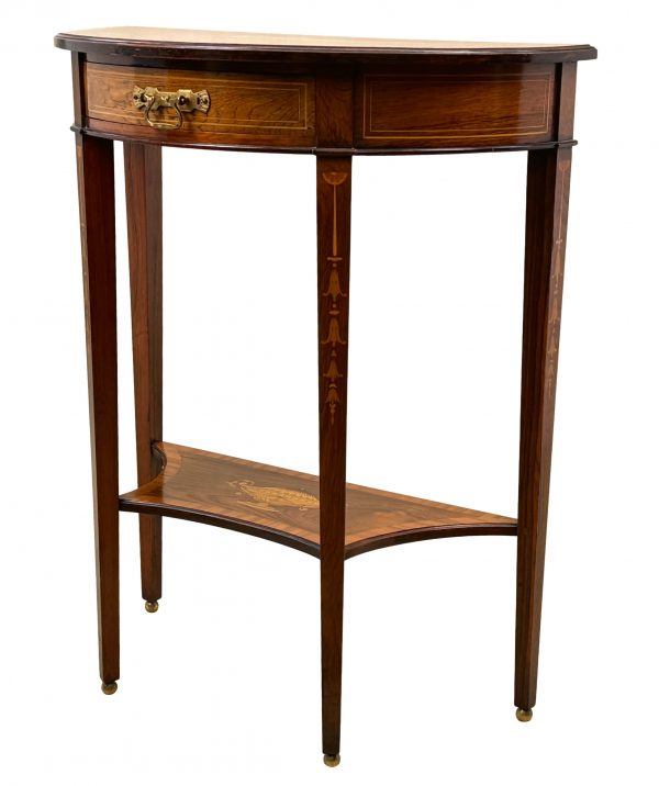Small 19th Century Rosewood Demi Lune Pier Table Side Table