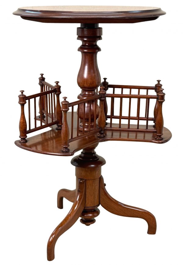 19th Century Burr Walnut Circular Occasional Book Table Victorian