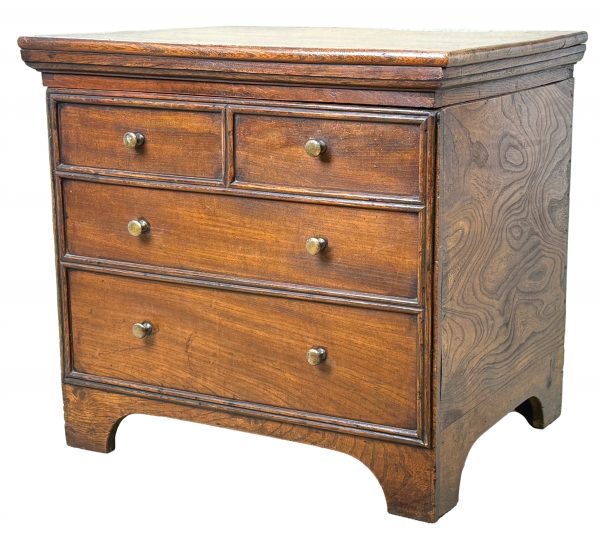 Rare 18th Century Elm Close Stool In The Form Of A Small Georgian Bedside Chest