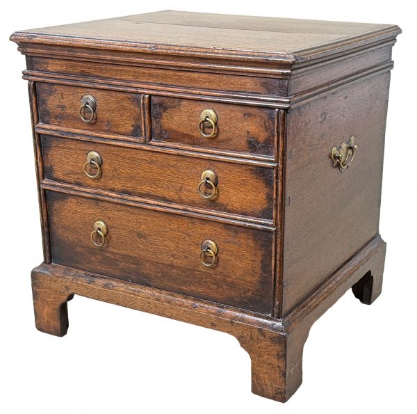 Charming 18th Century Rare Oak Close Stool In The Form Of A Small Bedside Chest